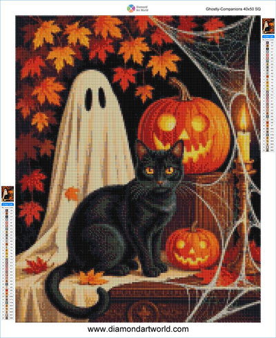 Ghostly Companions - Diamond painting layout