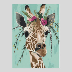 Giraffe Crowned with Flowers