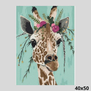 Giraffe Crowned with Flowers