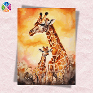 Giraffe and her Baby - Diamond Painting