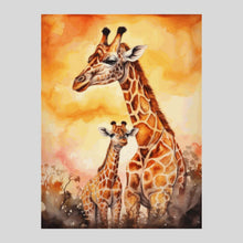 Load image into Gallery viewer, Giraffe and her Baby Diamond Painting
