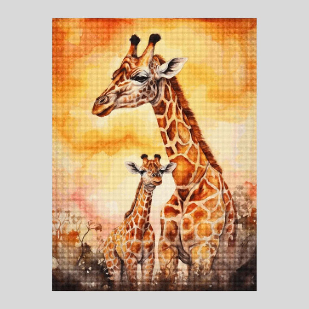 Giraffe and her Baby Diamond Painting