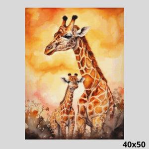 Giraffe and her Baby 40x50 Diamond Painting