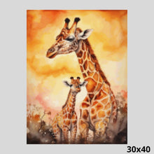 Load image into Gallery viewer, Giraffe and her Baby 30x40 Diamond Painting

