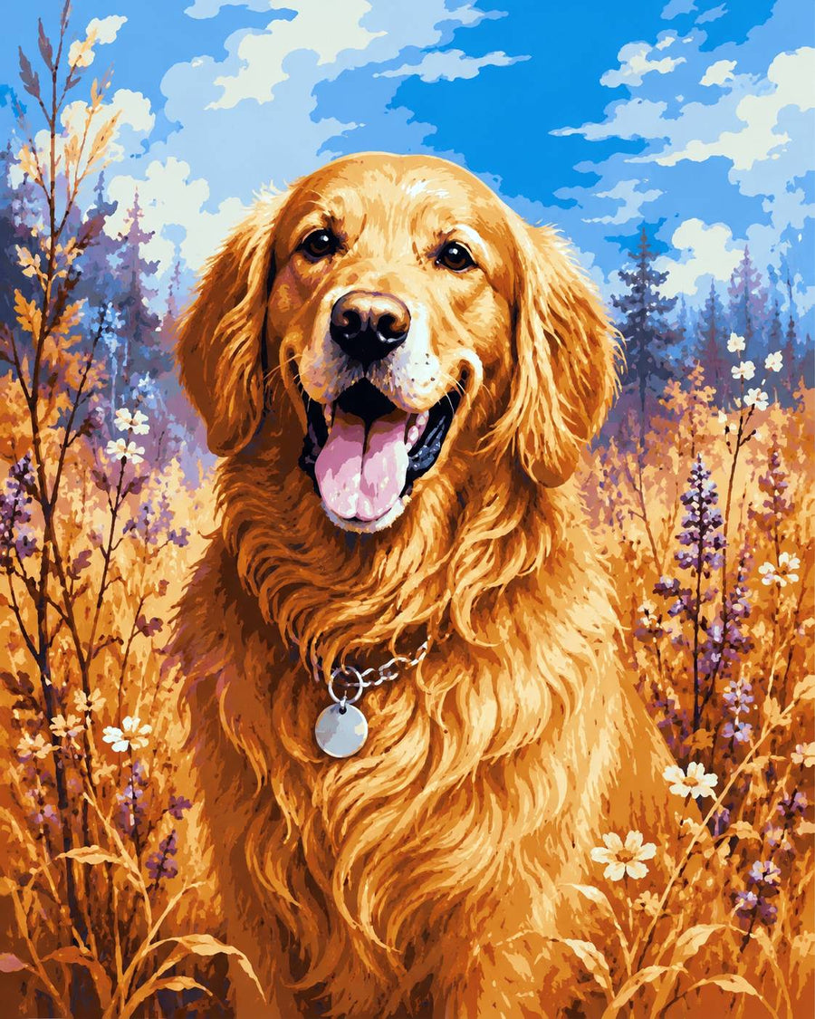 Golden Retriever Diamond Painting – Diamond Painting