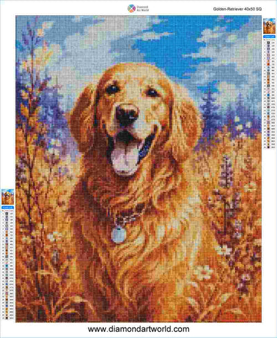 Golden Retriever - Diamond Painting Layout