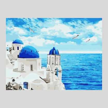 Greek Church Seaside - Diamond Painting