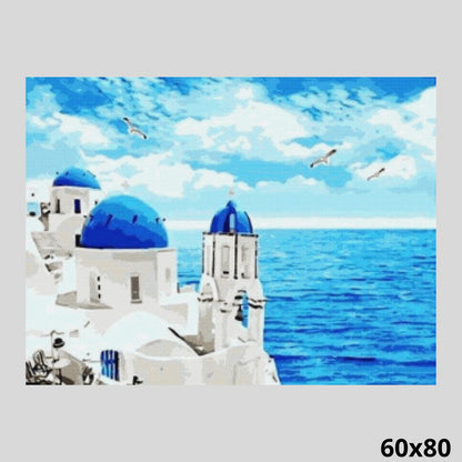 Greek Church Seaside 60x80 - Diamond Painting