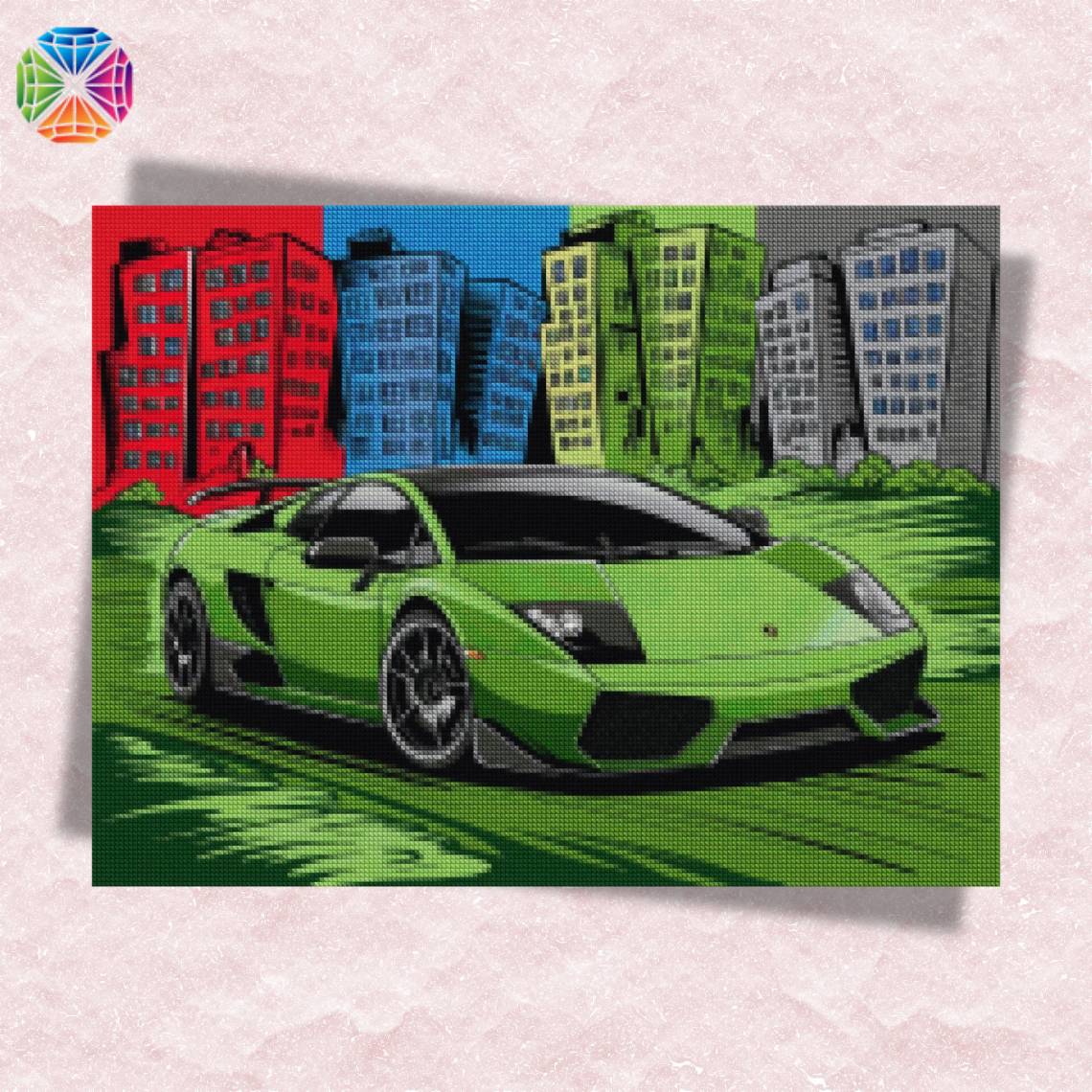 Green Lamborghini - Diamond Painting