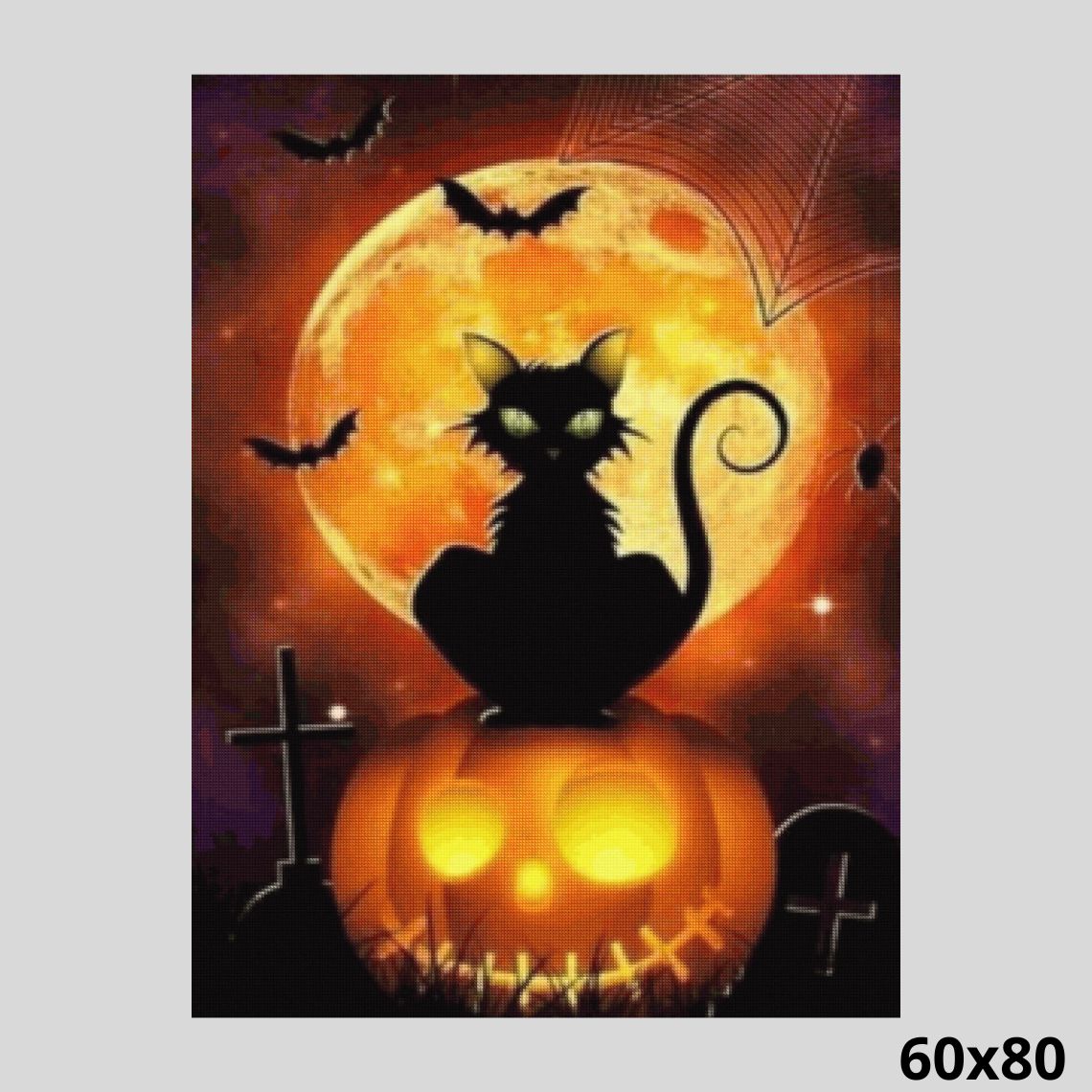 Halloween Black Cat 60x80 - Diamond Painting