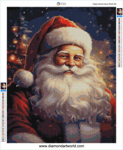Happy Santa Claus - Diamond Painting Layout
