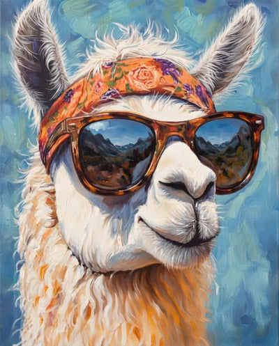 Hippie Llama - Diamond Painting