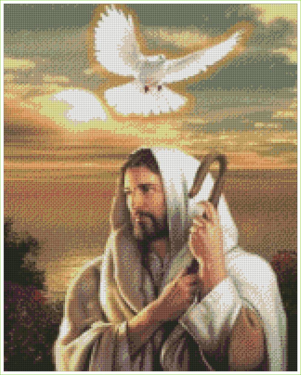 Holy Ghost and Christ - Diamond Art