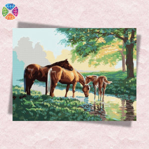 Horses in Wood - Diamond Painting