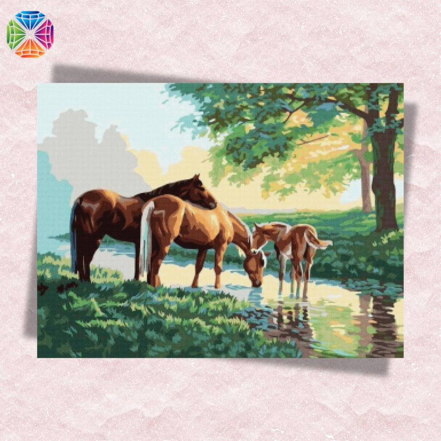 Horses in Wood – Diamond Painting