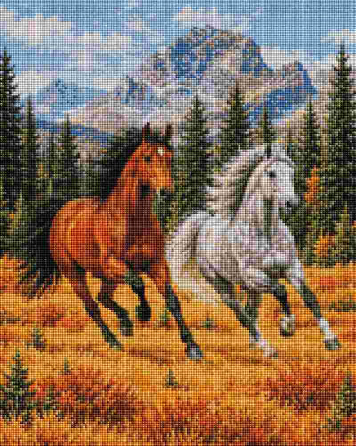 Horses in Wood - Diamond Painting