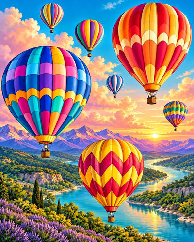 Hot Air Balloons Flight - Diamond Painting