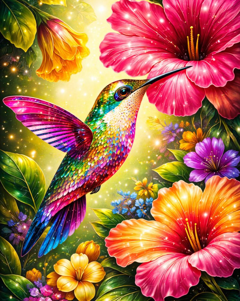 Hummingbird - AB Drill Diamond Art Kit – Diamond Art World Kits