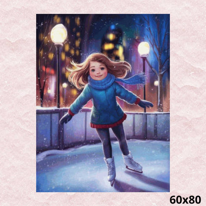 Ice Skating in the Night 60x80 - Diamond Painting