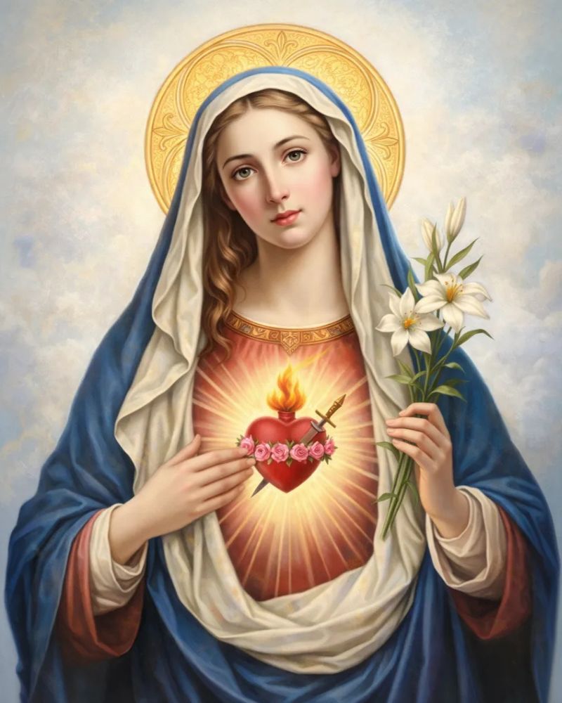 Immaculate Heart of Virgin Mary - Diamond Painting