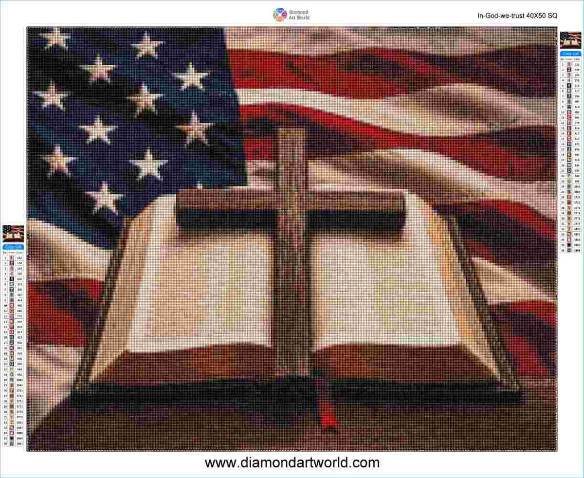  In God We Trust - Diamond Painting Layout
