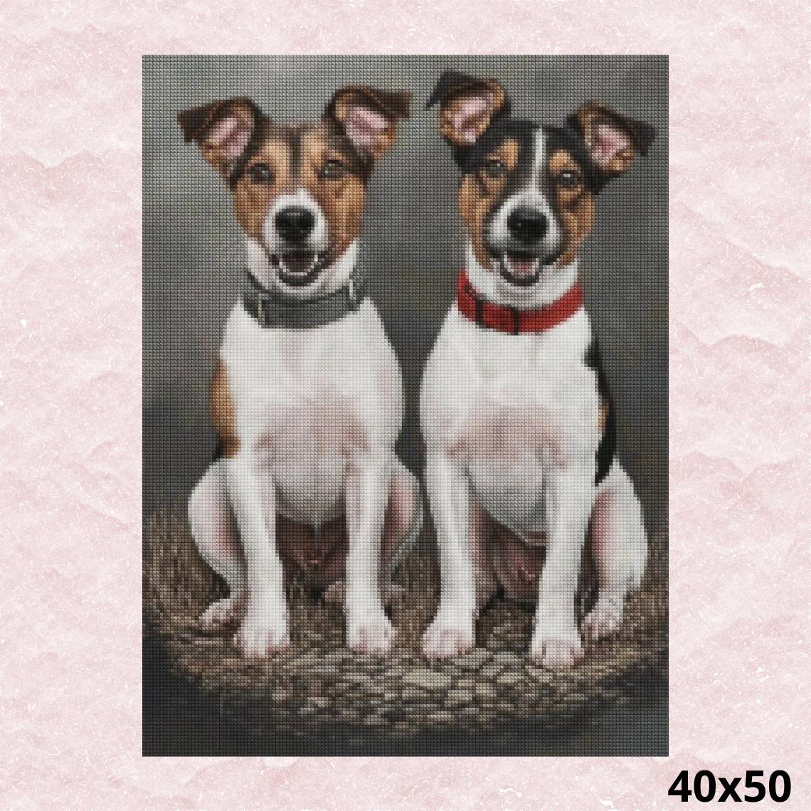 Jack Russell Twins 40x50 - Diamond Painting