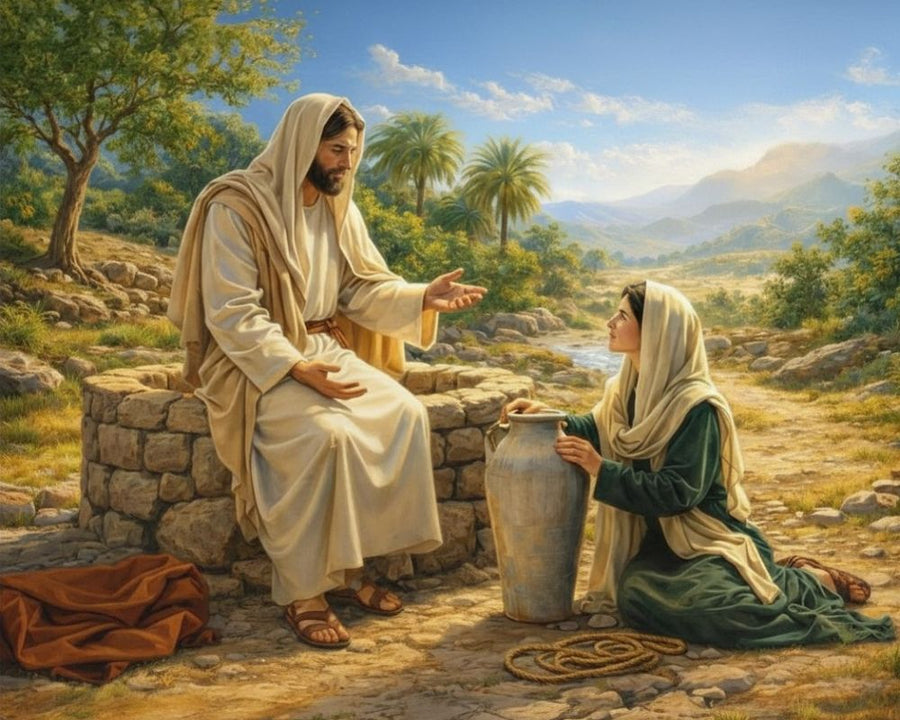 Jesus Talks with a Samaritan Woman - Diamond Painting Kit – Diamond Painting