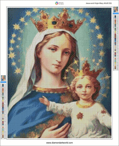 Jesus and Virgin Mary - Diamond Painting Layout