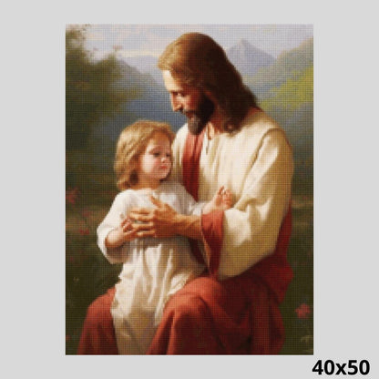 Jesus holding child 40x50 - Diamond painting 