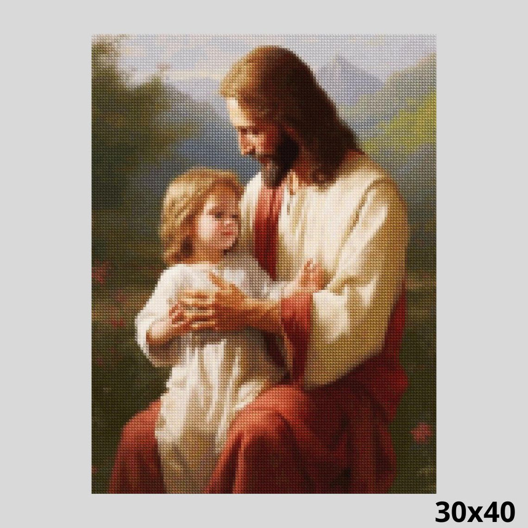 Jesus holding child 30x40 - Diamond painting