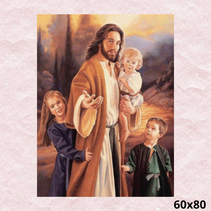 Jesus with Children 60x80 - Diamond Painting