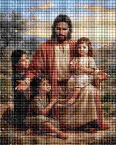 Jesus with Children - Diamond Art