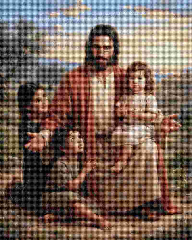 Jesus with Children - Diamond Art