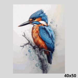 Kingfisher Bird 40x50 Paint with Diamonds