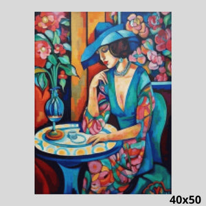 Lady in Blue 40x50 Paint wiht Diamonds