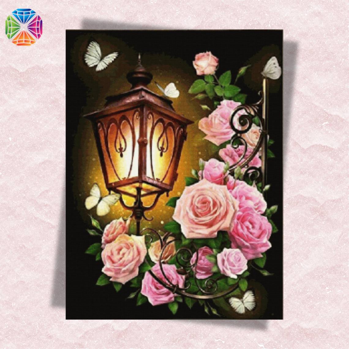 Lantern and Roses - Diamond Painting