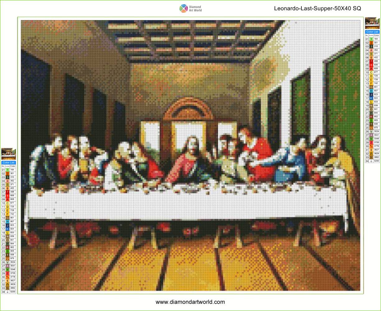 Leonardo Last Supper - Diamond Painting Layout