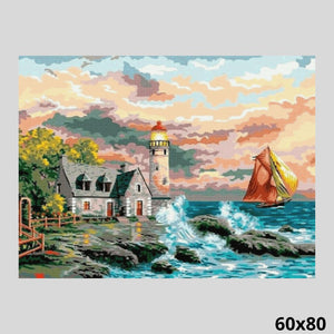 Lighthouse Coast Waves 60x80 - Diamond Art