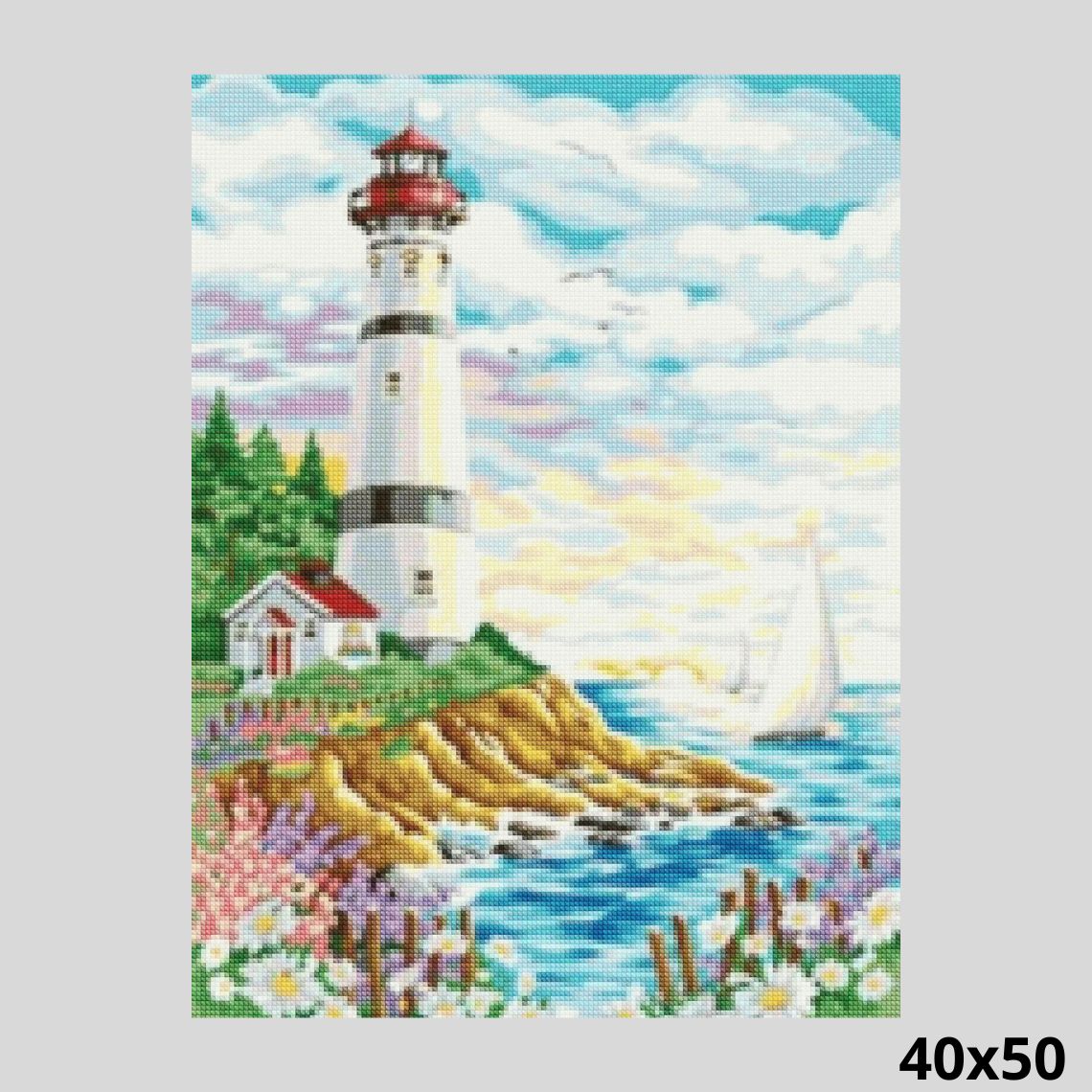 Lighthouse Sail Ship 40x50 - Diamond Painting