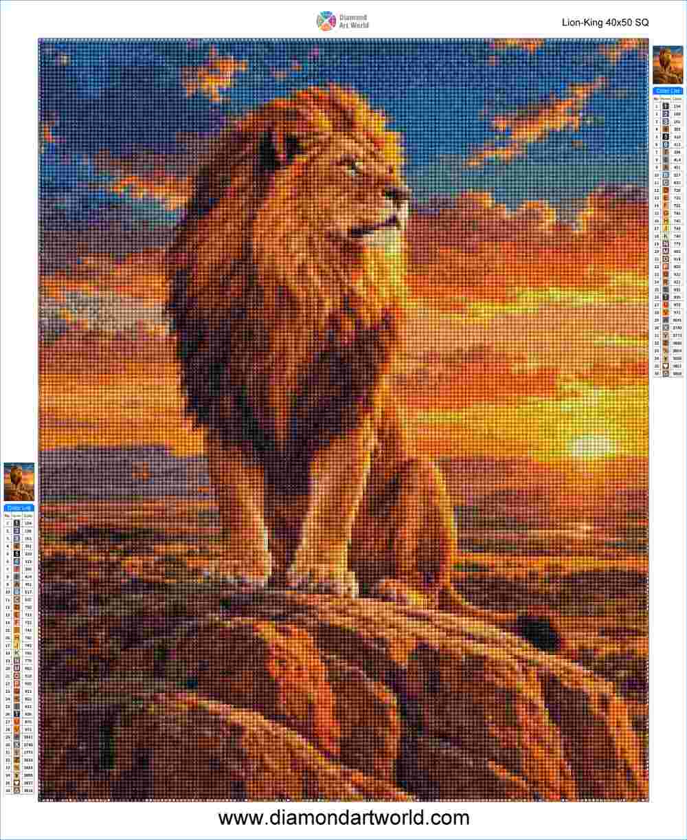 Lion King - Diamond Painting Layout