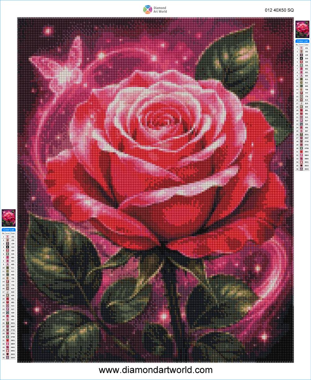 Magic Rose - Diamond Painting Layout