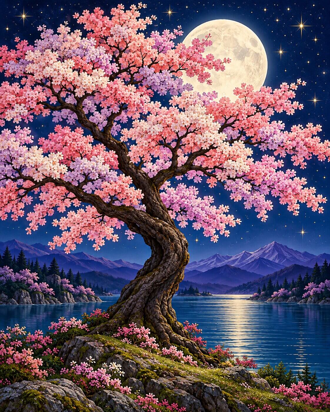 Magical Blossoming Night - Diamond Painting