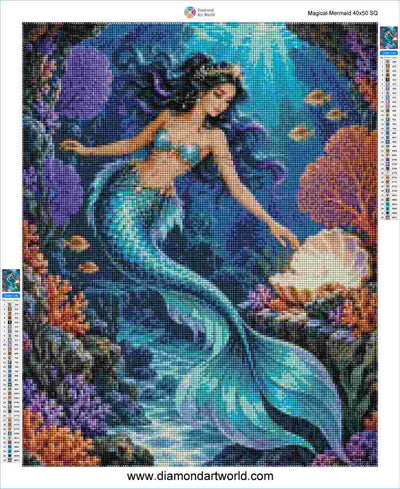 Magical Mermaid - Diamond Painting Layout