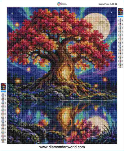 Magical Tree - Diamond Painting Layout