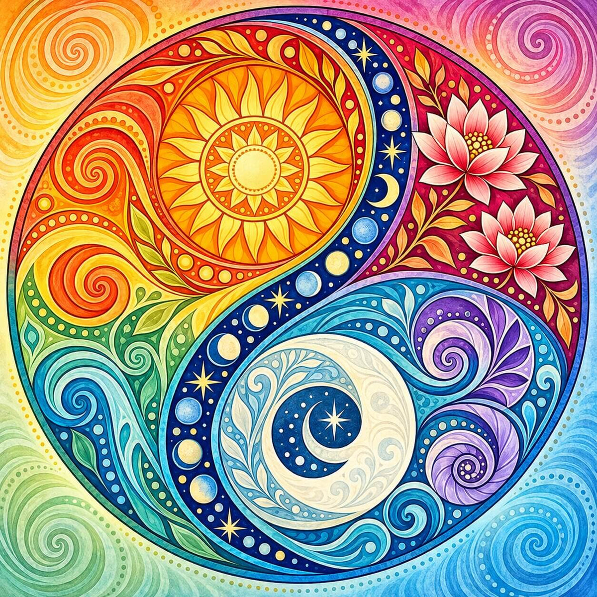 Mandala Ying - Yang - Diamond Painting
