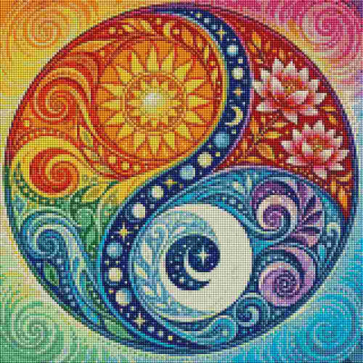 Mandala Ying - Yang - Diamond Art