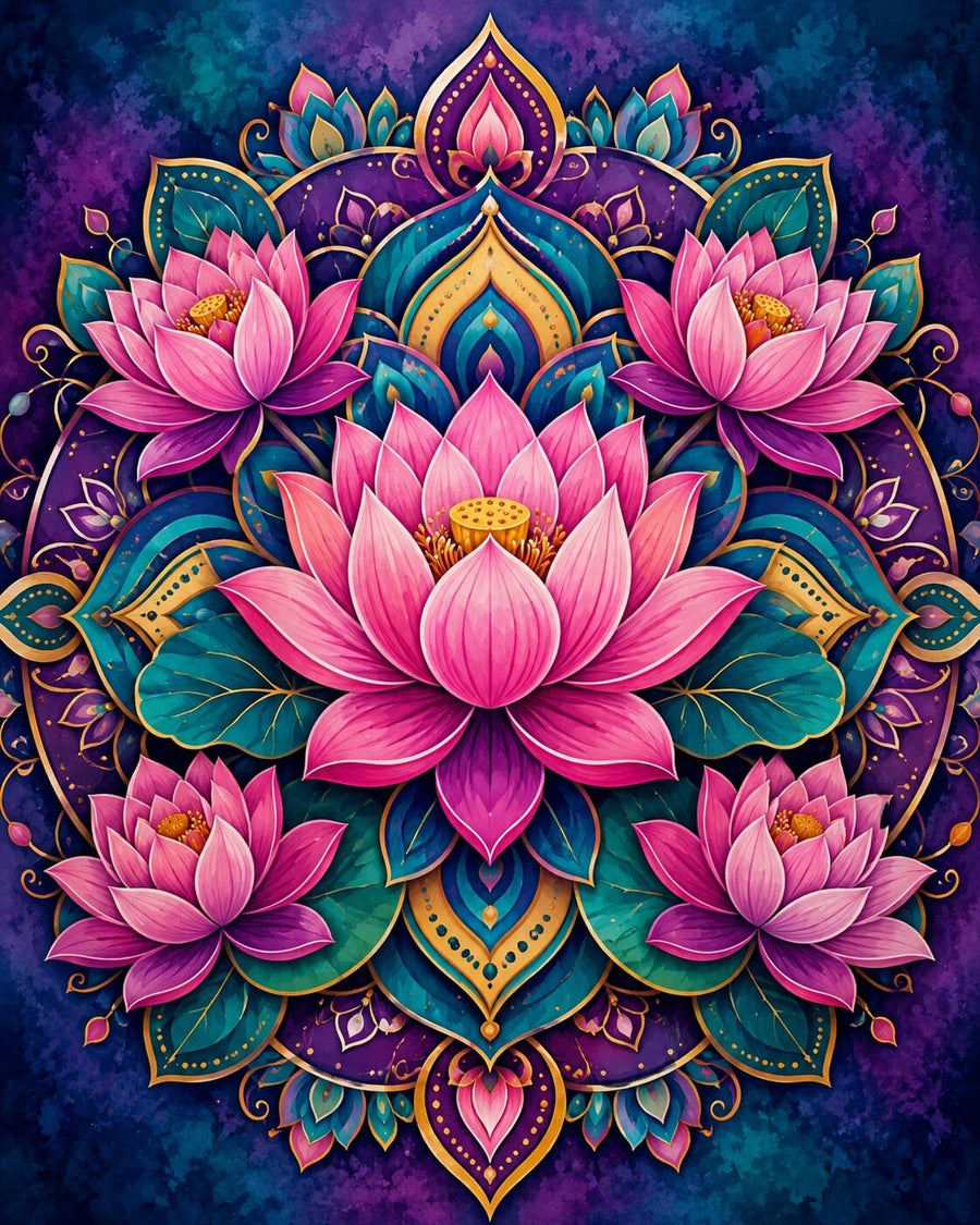 Mandala Lotus Flowers – Diamond Painting