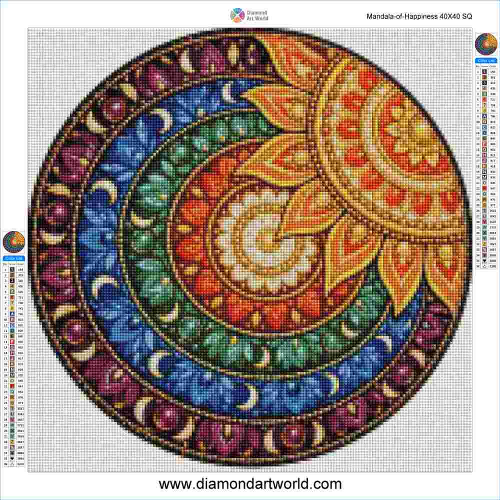 Mandala of Happiness - Diamond Painting Layout