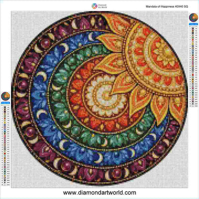 Mandala of Happiness - Diamond Painting Layout