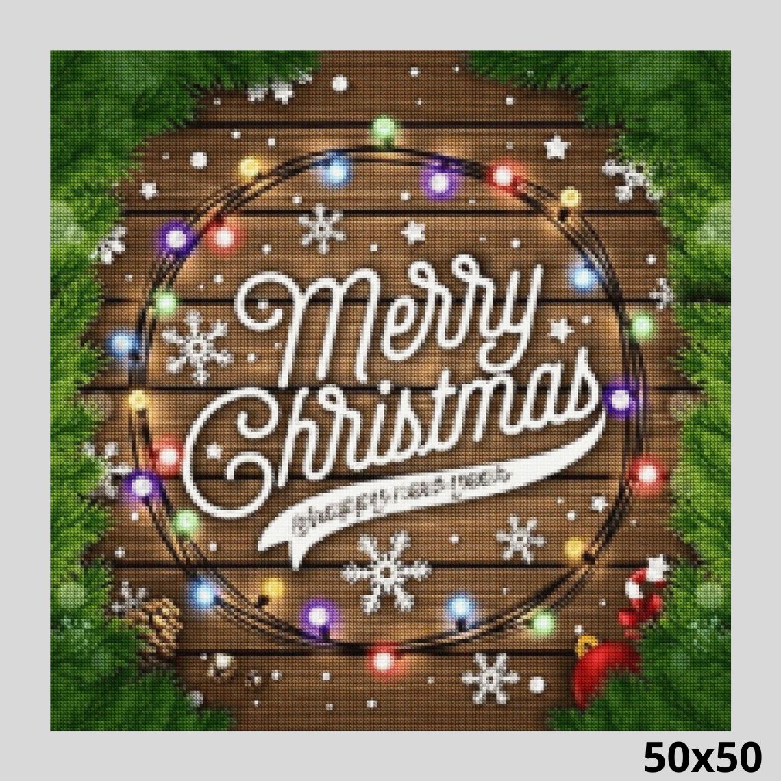 Merry Christmas Lights 50x50 - Diamond Painting